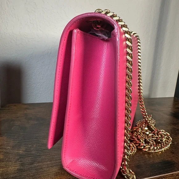 Authentic YSL Saint Laurent Hot Pink Kate Leather Chain Crossbody Bag - Picture 6 of 13